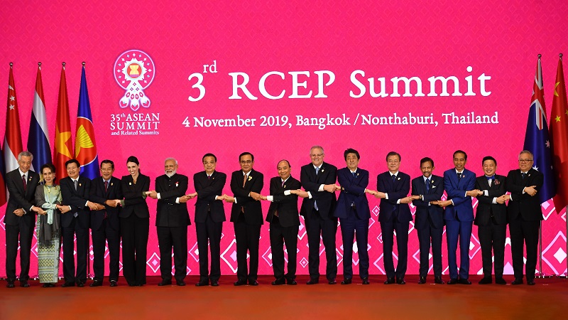 Hội nghị cấp cao RCEP lần thứ 3 được tổ chức tháng 11/2019 tại Thái Lan. Ảnh: AFP