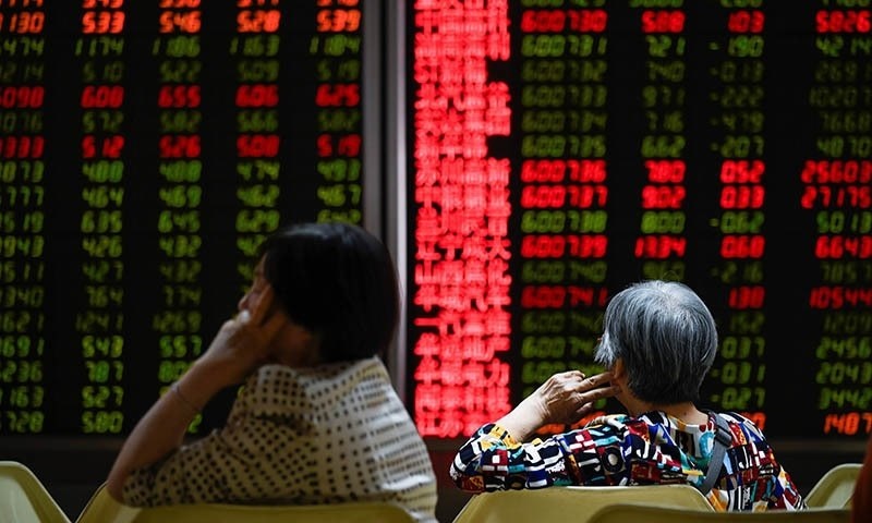 Chỉ số Shanghai Composite của Trung Quốc bước vào phiên chiều nay 15/7 mất 1,39%. Ảnh: AFP