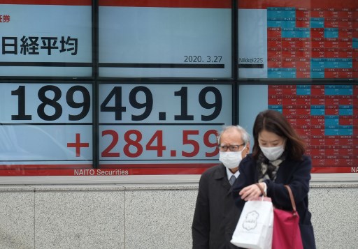 Chỉ số Nikkei 225 của Nhật Bản hôm nay đóng cửa tăng 1,04%. Ảnh: AFP