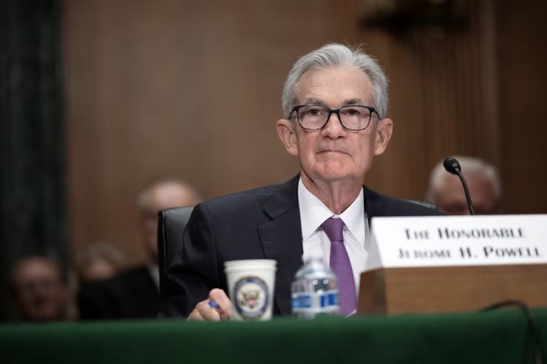 Chủ tịch Cục Dự trữ Liên bang Mỹ (Fed) Jerome Powell tại phiên điều trần trước Thượng viện vào ngày 7/3/2024 tại Đồi Capitol, Washington. Ảnh: Reuters