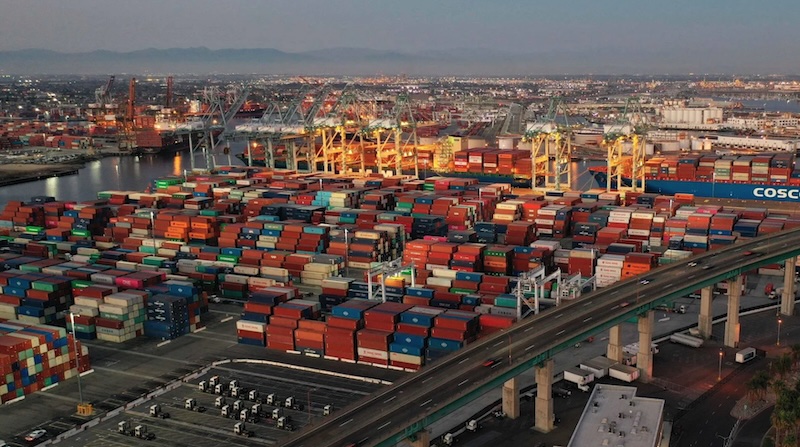 Cảng Los Angeles, một trong những cảng lớn nhất tại Mỹ. Ảnh: AFP