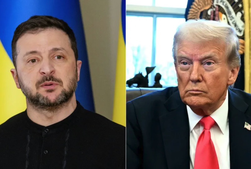  Tổng thống Ukraine Volodymyr Zelenskyy (bìa trái) và Tổng thống Mỹ Donald Trump. Ảnh tư liệu: AFP