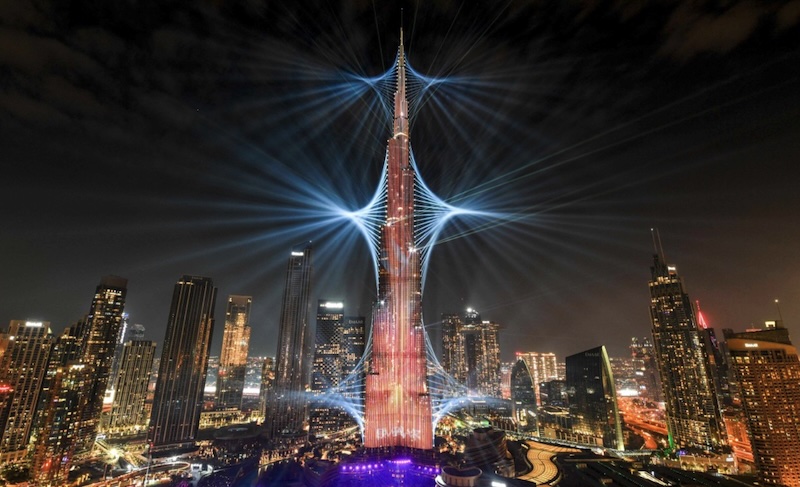 Tòa nhà chọc trời biểu tưởng Burj Khalifa tại Dubai. Ảnh: AFP