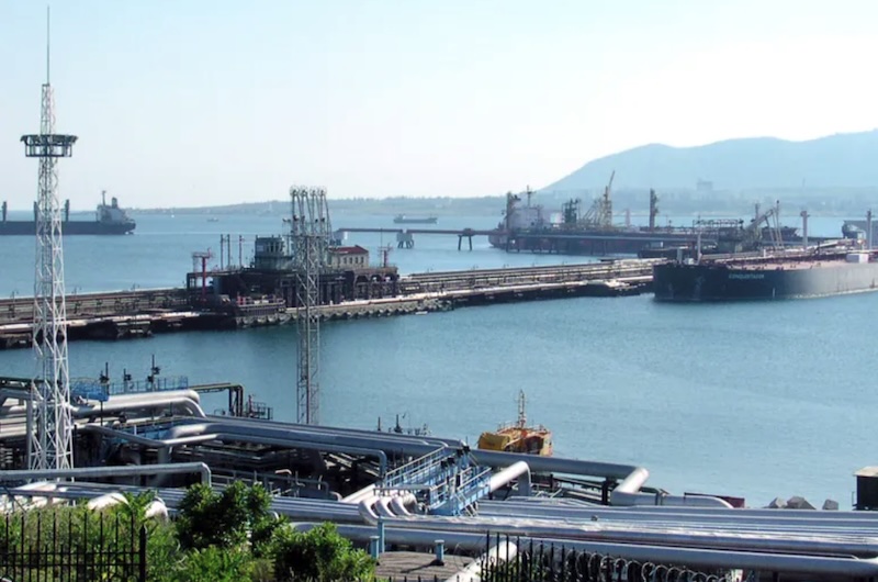 Cảng dầu ở Novorossiysk, thị trấn cảng biển miền Nam nước Nga. Ảnh: AFP