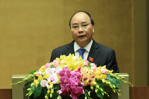 Thủ tướng Nguyễn Xuân Phúc phát biểu trước Quốc hội sáng 20/10. Ảnh: Nhật Bắc Chinhphu.vn