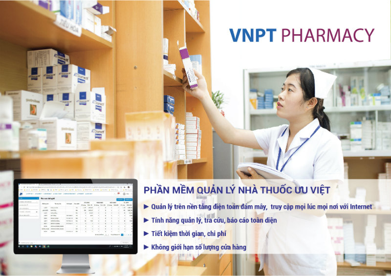 VNPT Pharmacy là một giải pháp tổng thể cho hoạt động quản lý một hoặc chuỗi các nhà thuốc theo quy trình khép kín: từ quản lý danh mục cửa hàng, hàng hóa, lập đơn hàng, nhập kho/xuất kho đến việc bán hàng cho khách hàng...