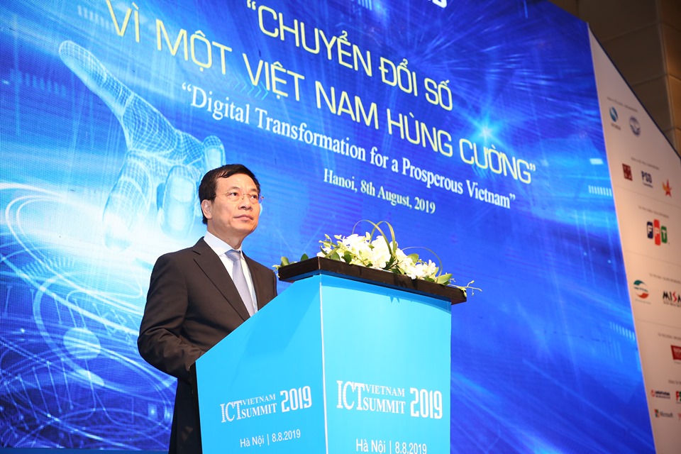 Bộ trưởng Bộ TT&TT Nguyễn Mạnh Hùng tại Hội nghị BCH Hiệp hội phần mềm Việt Nam (VINASA) mở rộng đầu Xuân 2019.