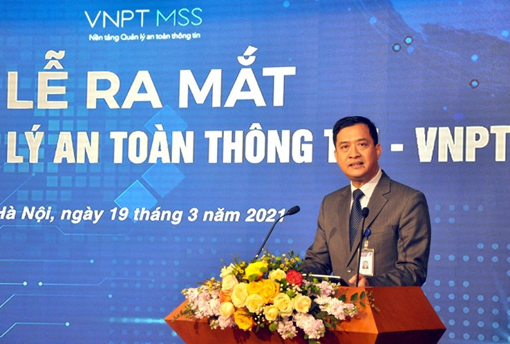 Ông Nguyễn Nam Long – Phó Tổng Giám đốc Tập đoàn VNPT phát biểu tại lễ ra mắt nền tảng VNPT MSS