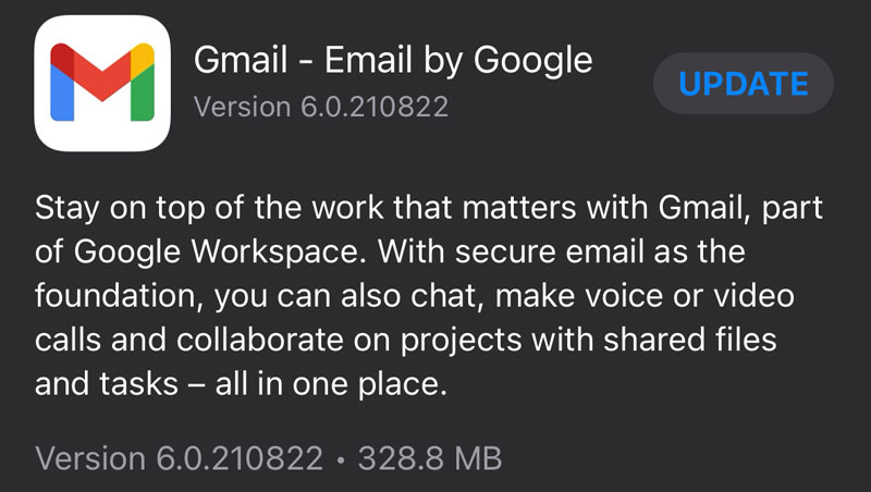 Phiên bản 6.0.2 của Gmail cho phép thực hiện các cuộc gọi ngay trong ứng dụng.