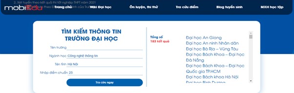 Tra cứu trường đại học phù hợp với nguyện vọng và năng lực dựa trên điểm chuẩn của năm trước