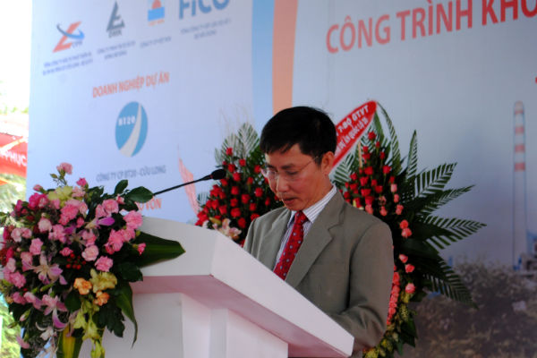 Ông Đỗ Ngọc Dũng, Tổng Giám đốc Công ty CP BT20 - Cửu Long đại diện chủ đầu tư phát biểu tại lễ thông xe