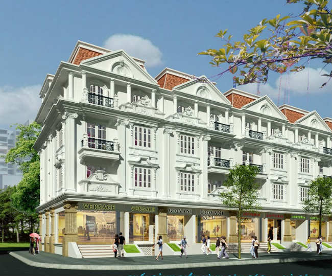 Shophouse Maison Du Parck thiết kế theo phong cách kiến trúc Pháp sang trọng có diện tích từ 98m2 – 120m2.