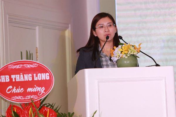 Bà Nguyễn Thị Như Quỳnh, Phó tổng giám đốc Tập đoàn Tân Hoàng Minh phát biểu tại sự kiện