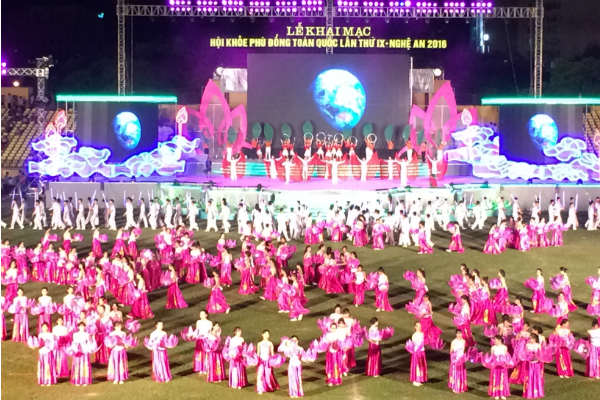 Hình ảnh tổng duyệt Lễ khai mạc Hội khỏe Phù Đổng toàn quốc 2016 tại Nghệ An