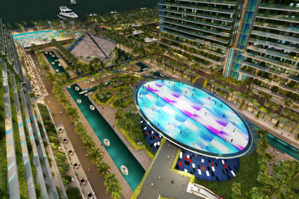 Integrated Resort Sunshine Marina Nha Trang Bay gây ấn tượng với phối cảnh sân khấu Lighting Show hoành tráng đặt tại ví trí trung tâm Dự án.