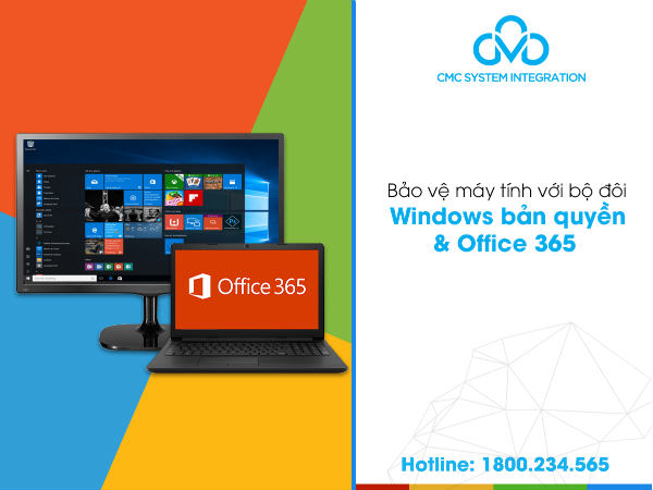 Bảo mật tuyệt đối với bộ đôi Windows bản quyền và Office 365