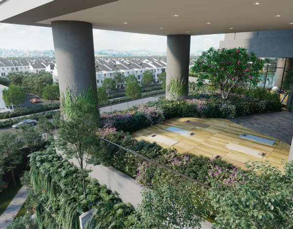 Park Kiara kế thừa thiết kế “xanh” của tổng khu đô thị với những khu vườn trên cao độc đáo