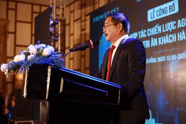 Ông Trần Ngọc Ân - Giám đốc Agribank chi nhánh TP Đà Nẵng phát biểu tại buổi ký kết