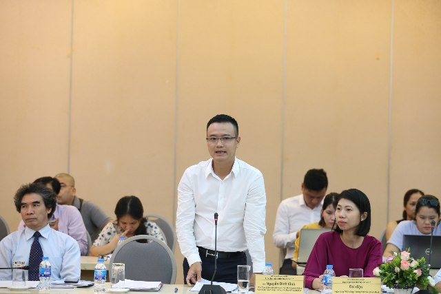 Ông Nguyễn Đình Vinh - Phó tổng Giám đốc, kiêm Giám đốc khối Quản lý Rủi ro - ngân hàng TMCP Công Thương Việt Nam (VietinBank) phát biểu tại chương trình