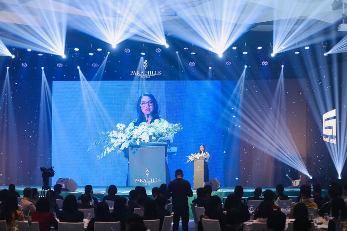 Bà Cao Thùy Linh - đại diện chủ đầu tư Beru Group phát biểu tại sự kiện
