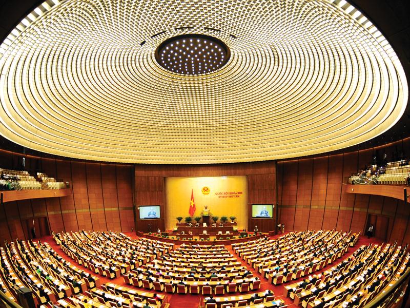 Phòng họp Diên Hồng (Tòa nhà Quốc hội) mang tên hội nghị dân chủ đầu tiên trong lịch sử Việt Nam, nơi đưa ra nhiều quyết sách lớn  ảnh: đ.t