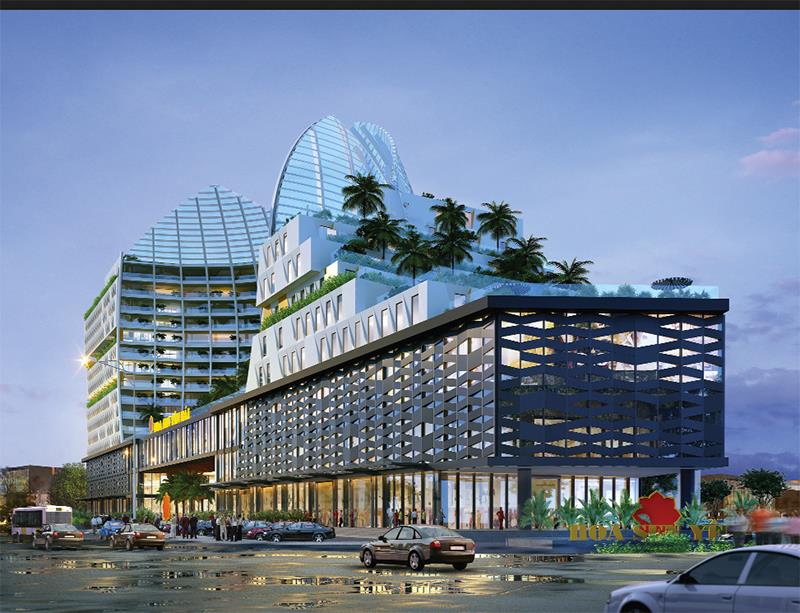 Khu trung tâm Thương mại, Khách sạn Hoa Sen Yên Bái có quy mô lớn và cao nhất tỉnh Yên Bái.