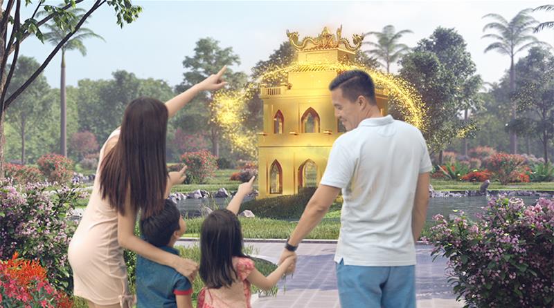  Tháp Rùa tại Dự án Hòa Bình Green Đà Nẵng sẽ có diện tích đúng bằng diện tích thật của Tháp Rùa tại Hồ Gươm.
