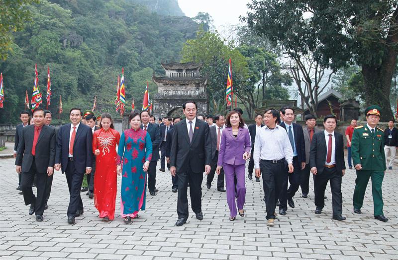 Chủ tịch nước Trần Đại Quang về thăm Cố đô Hoa Lư và Quần thể danh thắng Tràng An