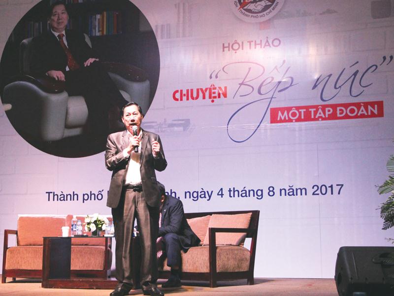 Ông Trần Kim Thành, Chủ tịch Tập đoàn Kido chia sẻ tại buổi hội thảo do Hội doanh nhân trẻ TP.HCM tổ chức
