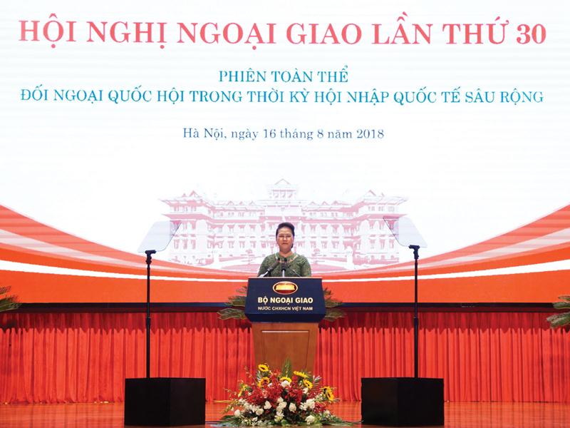 Chủ tịch Quốc hội Nguyễn Thị Kim Ngân phát biểu chỉ đạo tại Hội nghị. Ảnh: Trọng Hải