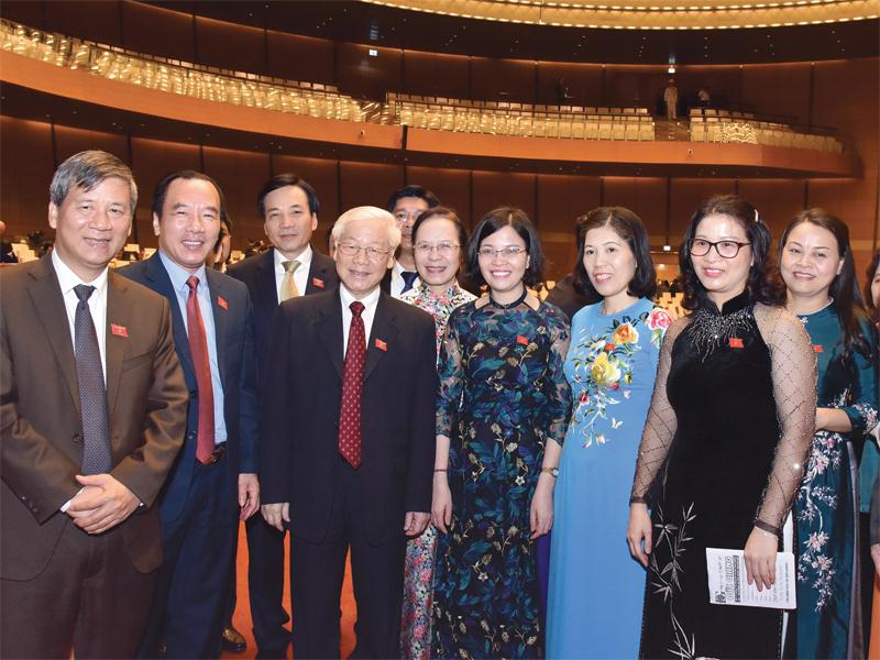Với sự tín nhiệm của Quốc hội, Tổng Bí thư Nguyễn Phú Trọng đã được bầu làm Chủ tịch nước. Ảnh: Duy Linh