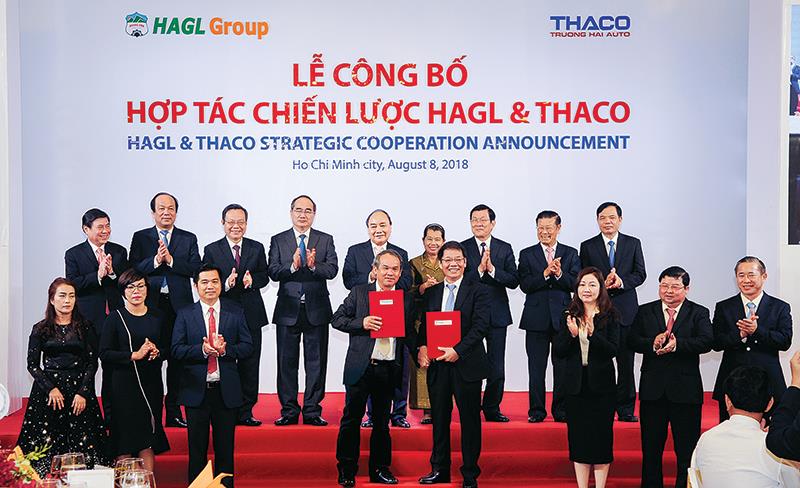Lễ công bố hợp tác chiến lược giữa Thaco và Hoàng Anh Gia Lai.
