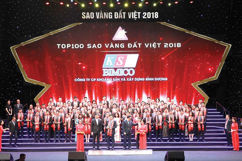 Công ty cổ phần Khoáng sản và Xây dựng Bình Dương (KSB) do Phan Tấn Đạt làm Chủ tịch lọt vào Top 100  Sao Vàng đất Việt 2018.