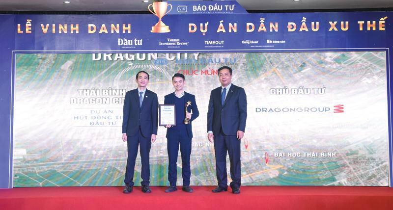 Khu đô thị phức hợp Thái Bình Dragon City của DragonGroup nhận giải “Dự án Hút dòng tiền” trong cuộc bình chọn “Dự án dẫn đầu xu thế” do Báo Đầu tư tổ chức.