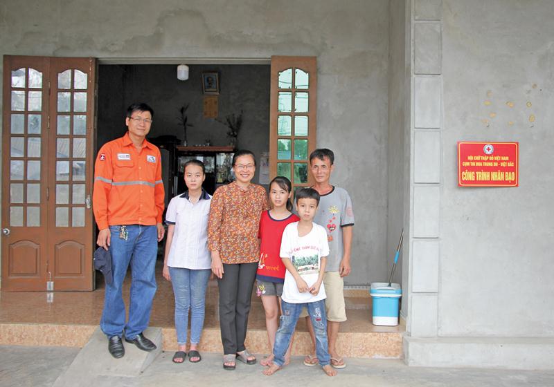 Ngôi nhà mới của 3 bố con ông Ngô Ngọc Hải do Công ty Núi Pháo chung tay cùng Hội chữ Thập đỏ huyện Đại Từ hỗ trợ xây dựng.