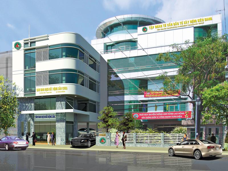 Phối cảnh trụ sở Công ty cổ phần Tập đoàn Tư vấn đầu tư xây dựng Kiên Giang.