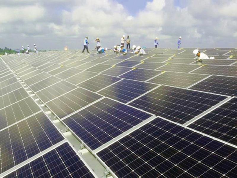 Tập đoàn Sao Mai đã khánh thành Nhà máy Điện mặt trời Sao Mai giai đoạn I vào giữa năm 2019. Ảnh: Mỹ Xuyên