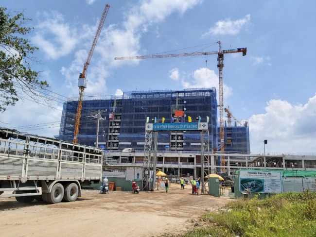 Dự án Bệnh viện Đa khoa tỉnh Tiền Giang trong quá trình xây dựng.