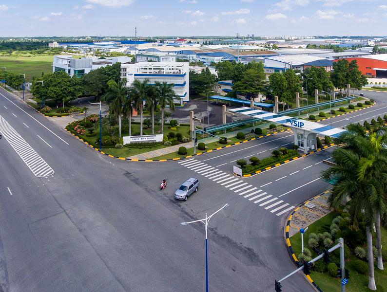 VSIP 2, một trong những khu công nghiệp hiện đại kiểu mẫu tại Việt Nam.