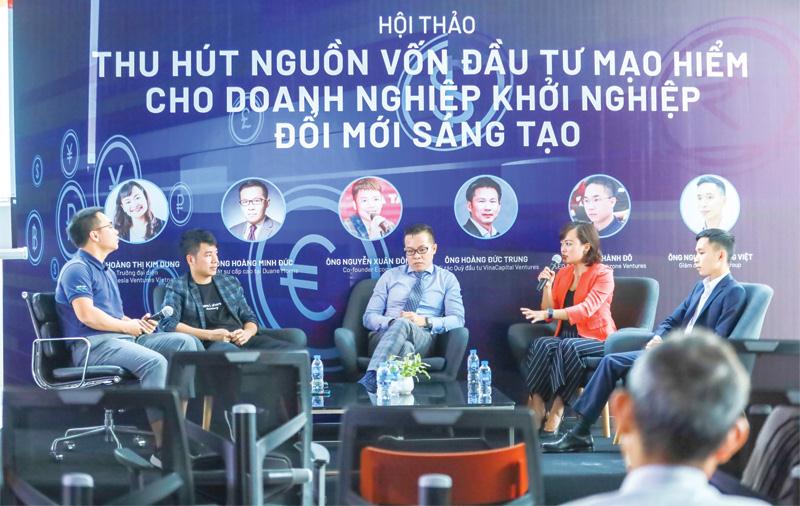 Các diễn giả chia sẻ tại Hội thảo Thu hút vốn đầu tư mạo hiểm cho doanh nghiệp khởi nghiệp đổi mới sáng tạo vừa được tổ chức tại TP.HCM.