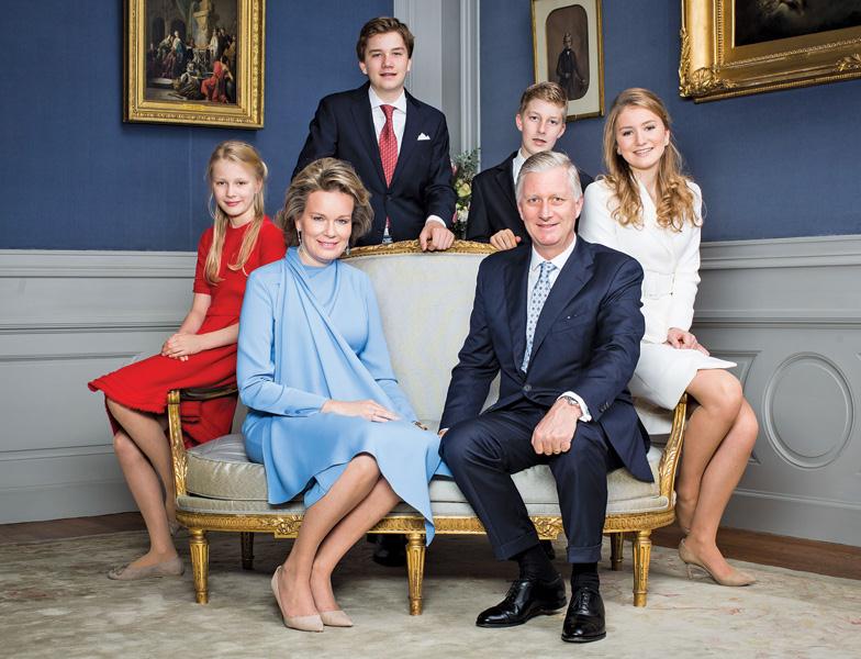 Quốc vương Bỉ Philippe và các thành viên Hoàng gia. Ảnh: Das Bogaerts