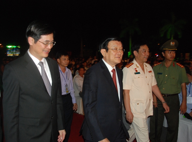 Nguyên chủ tịch nước Trương Tấn Sang đến tham dự lễ kỷ niệm