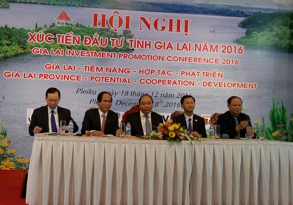 Thủ tướng Nguyễn Xuân Phúc tham dự và chỉ đạo Hội nghị xúc tiến đầu tư tỉnh Gia Lai năm 2016