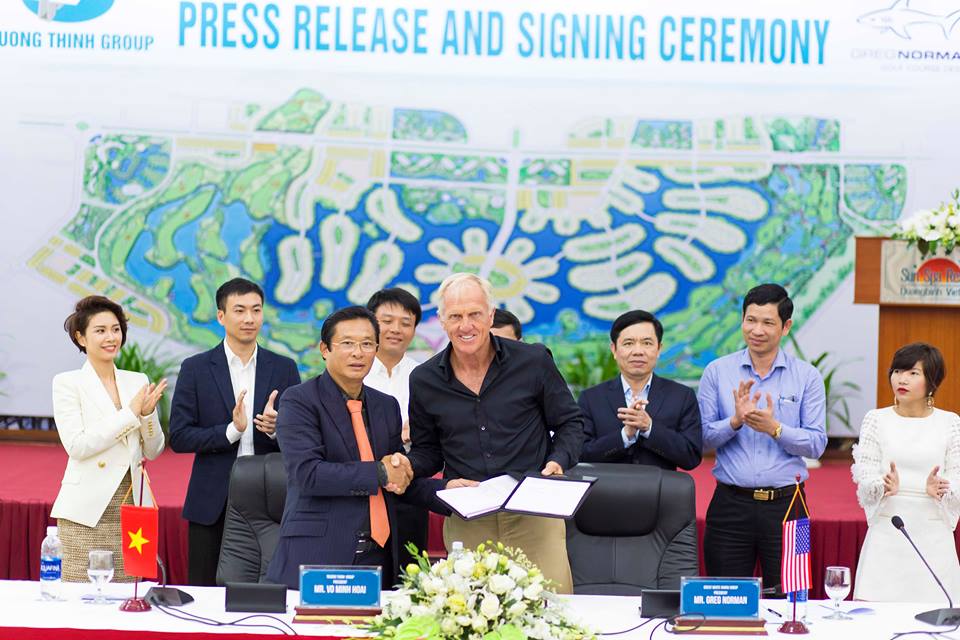 Tập đoàn Trường Thịnh (Quảng Bình) và Tập đoàn Great White Shark vừa tiến hành ký kết hợp tác tư vấn thiết kế sân golf Bảo Ninh Trường Thịnh