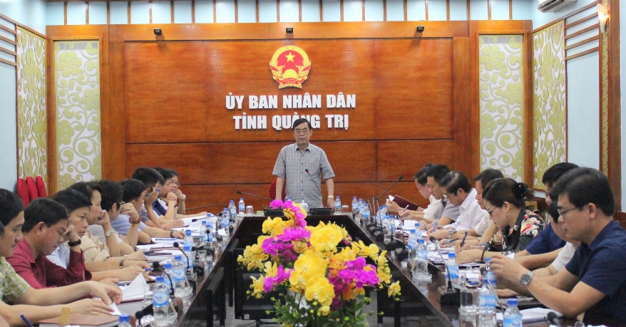 Ông Nguyễn Đức Chính, Chủ tịch UBND tỉnh Quảng Trị phát biểu tại buổi làm việc