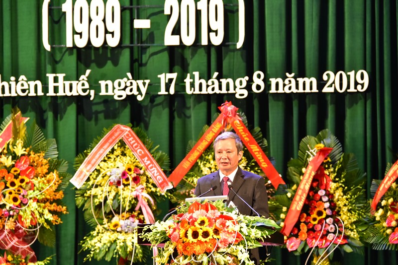 Bí thư Tỉnh uỷ tỉnh Thừa Thiên Huế Lê Trường Lưu phát biểu tại lễ kỹ niệm.