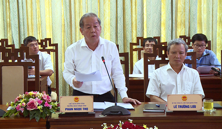 Chủ tịch UBND tỉnh Thừa Thiên Huế Phan Ngọc Thọ phát biểu tại buổi làm việc với lãnh đạo Bộ GTVT.