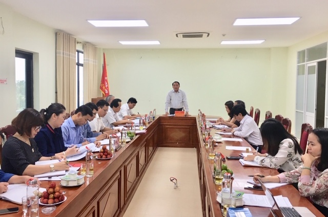 Bí thư Tỉnh ủy Nguyễn Văn Hùng phát biểu tại buổi làm việc với Sở KH&ĐT Quảng Trị.