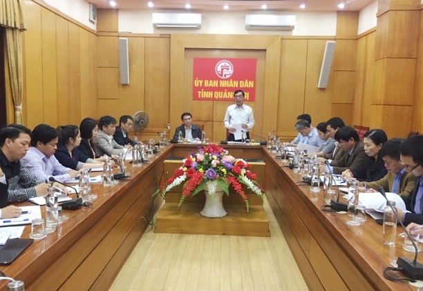 Chủ tịch UBND tỉnh Nguyễn Đức Chính phát biểu tại buổi làm việc với đoàn Viện Chiến lược - Bộ Kế hoạch và Đầu tư.
