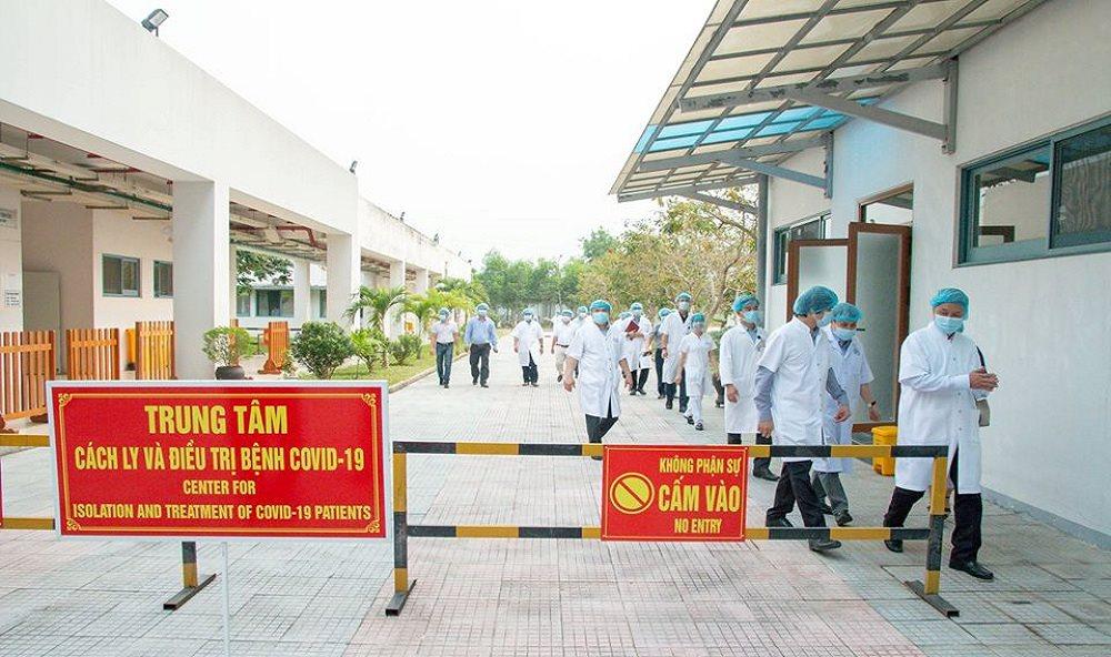Bệnh viện Trung ương Huế cơ sở 2, nơi điều trị cho các bệnh nhân COVID-19 từ Đà Nẵng và Quảng Nam chuyển ra..